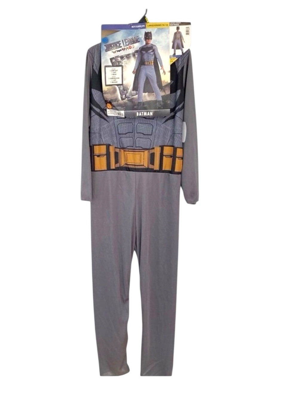 DC Batman boy costume Large 10-12 Large with cape and mask one piece jumpsuit